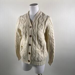 Cream vintage 1970s acrylic cardigan